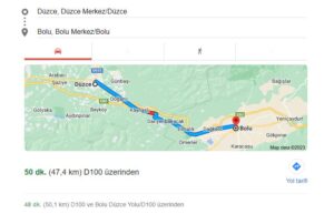 Düzce Bolu Arası Kaç Km?